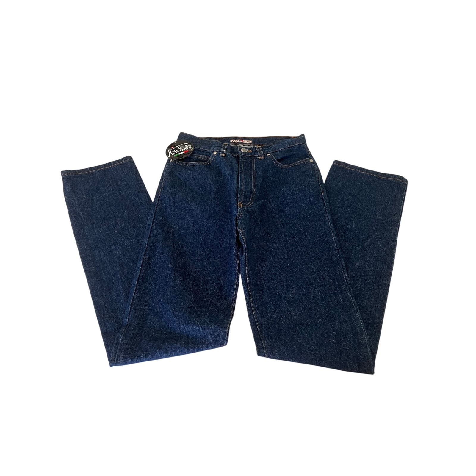 Vintage 90's Miss Sixty Straight Dark Blue High Rise Jeans- Size 26 Nwt — image 3 of 8